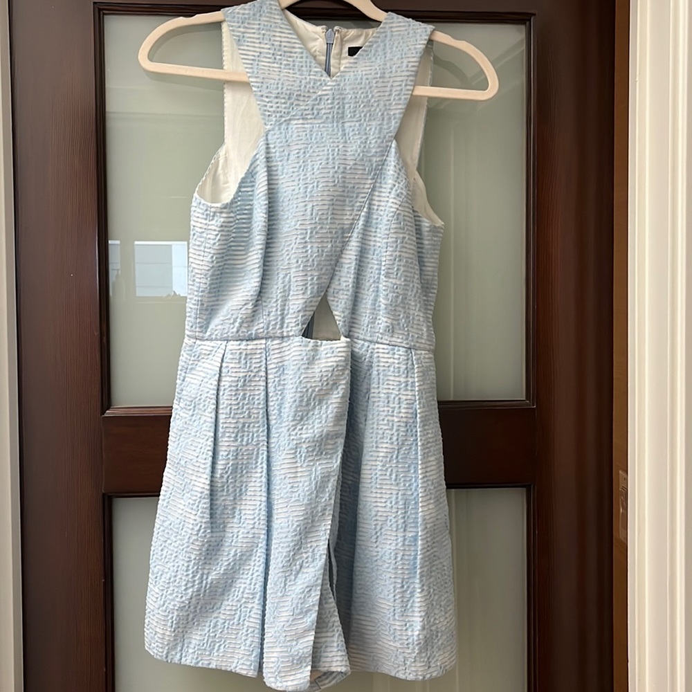 Tibi Light Blue Textured Romper